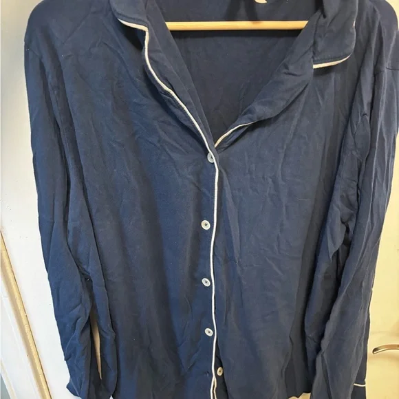 Women's Navy Blue Pajama Top - Picture 1 of 2